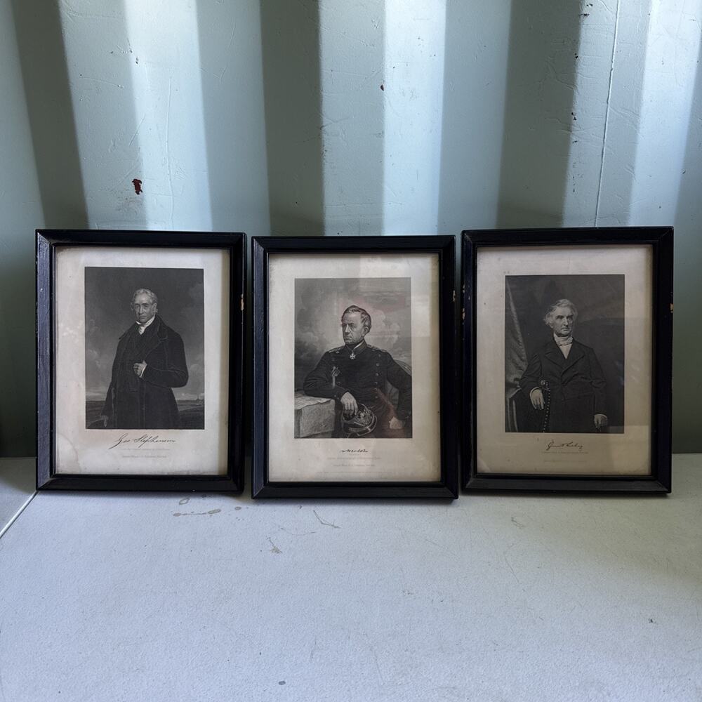 Lot Of Three Vintage Prints Johnson Wilson Company George Stephenson And More